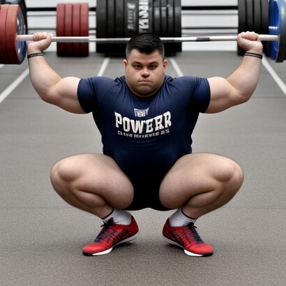 Strong man lifting a lot of weight