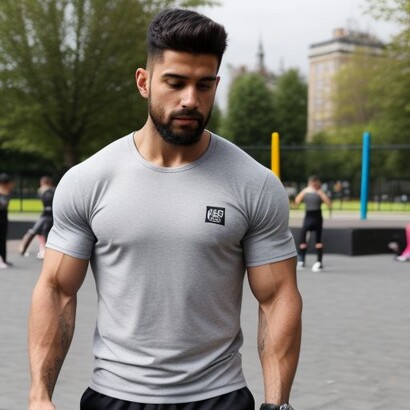 Man working out in the open